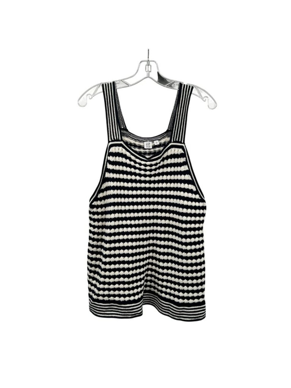 Gap Women Knit Top Sleeveless Black/White Stripe Size XL